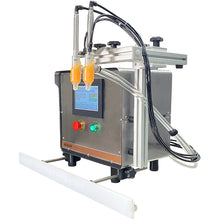 Load image into Gallery viewer, Front side of FG-200 benchtop filling machine with two nozzles on a white background
