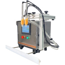 Load image into Gallery viewer, Front side of FG-200 benchtop filling machine with two nozzles on a white background