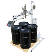 Load image into Gallery viewer, DC-100 Drum Tote Pail Filling machine with 4 drums on a beam scale
