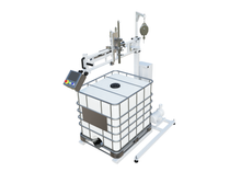 Load image into Gallery viewer, DC-100 Drum Tote Pail Filling machine with an IBC tote on a beam scale
