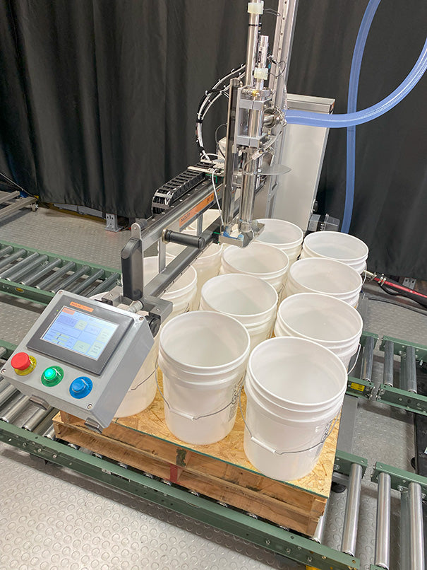 Pail Filling Rack Drum, Tote, & Pail Filling Machine - Swing Arm Palletized Filler – Paquip